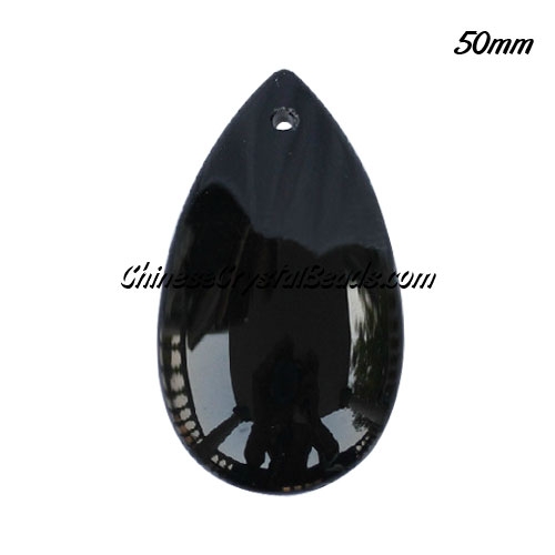 50x28mm Big Crystal beads Curtain drop Smooth surface pendant black 50mm, hole: 1.5mm - Click Image to Close