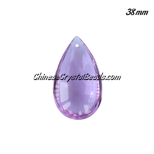38x22mm Crystal beads Curtain drop Smooth surface pendant, Lt. violet, hole:1.5mm - Click Image to Close