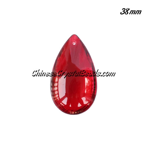 38x22mm Crystal beads Curtain drop Smooth surface pendant, Red, hole: 1.5mm - Click Image to Close