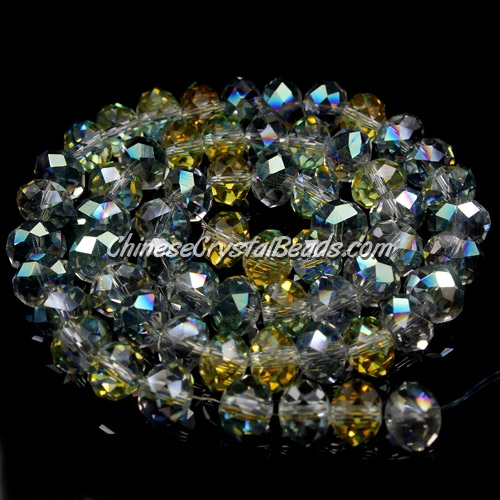 Chinese Crystal Long Bead Strand, Inside Reflective yellow, 6x8mm, about 72 beads - Click Image to Close