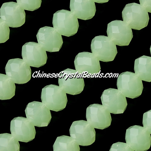 70 pieces 8x10mm Chinese Crystal Rondelle Strand, 8x10mm, lt green jade - Click Image to Close