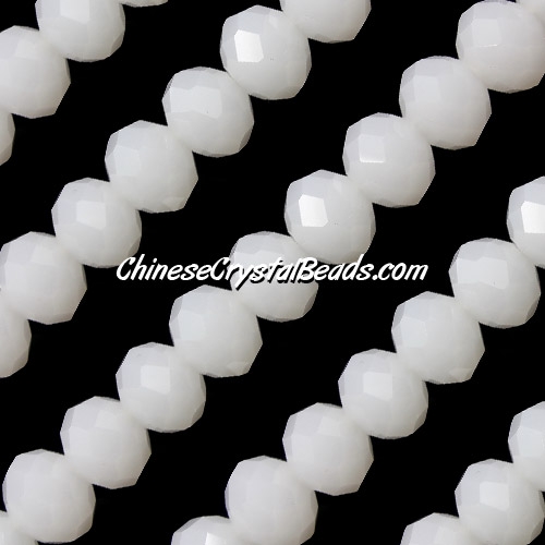 70 pieces 8x10mm Chinese Crystal Rondelle Strand, 8x10mm, white jade - Click Image to Close