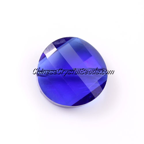 Chinese Crystal Twist Bead, sapphire, 18mm, 10 beads - Click Image to Close