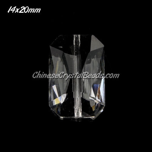Chinese Crystal Faceted Rectangle Pendant , clear, 14x20mm, 9 beads - Click Image to Close