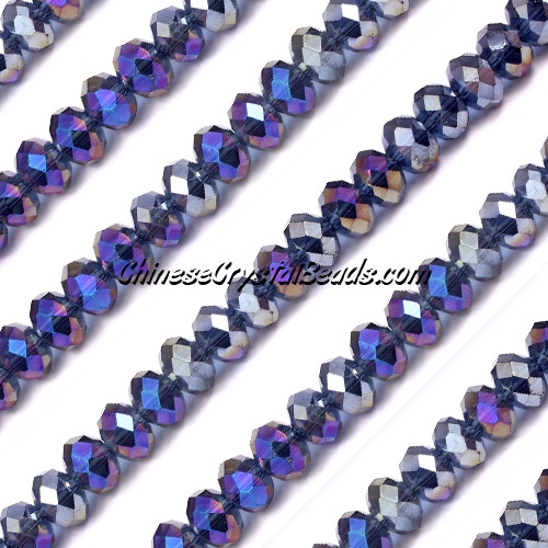 4x6mm Mexican Blue AB Chinese Crystal Rondelle Beads about 95 Pcs - Click Image to Close