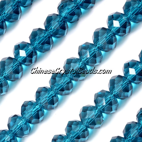 70 pieces 8x10mm Chinese Crystal Rondelle Strand, Blue Zircon - Click Image to Close