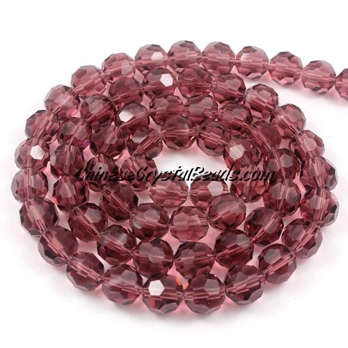 70Pcs Crystal Round beads strand, 8mm, Amethyst - Click Image to Close