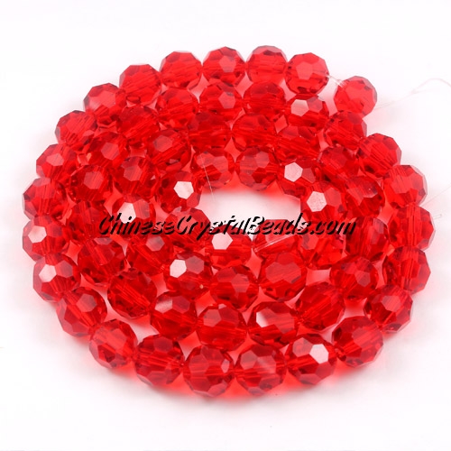 70Pcs 8mm Crystal Round beads siam - Click Image to Close