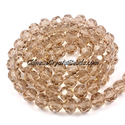70Pcs 8mm Crystal Round beads silver champagne - Click Image to Close