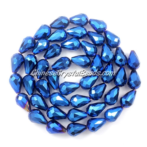 20Pcs 10x15mm Chinese Crystal Teardrop Beads, blue light - Click Image to Close