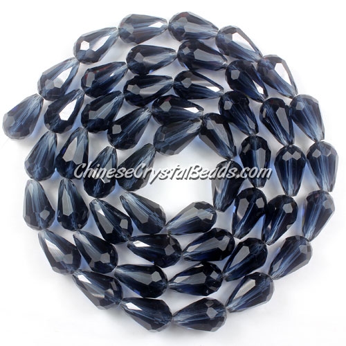 25Pcs 10x15mm Chinese Crystal Teardrop Beads, Magic Blue - Click Image to Close