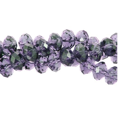 70 pieces 8x10mm 70Pcs Chinese Crystal Rondelle Strand, violet - Click Image to Close