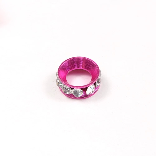 12mm copper baking finish Rondelle spacer,7mm hole, fuchsia, 1 piece - Click Image to Close
