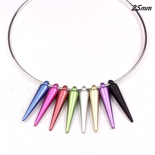 100Pcs 25mm Basketball Wives Spikes Acrylic multicolour - Click Image to Close