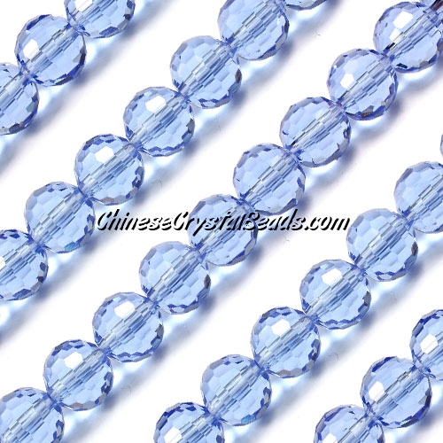 Round crystal beads, 10mm, light-sapphire 96 cutting surfaces, 20 pieces - Click Image to Close