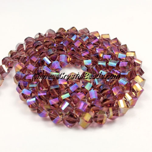 6mm Crystal Helix Beads Strand Amethyst AB, about 50 beads - Click Image to Close
