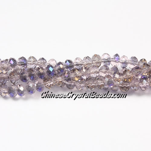 130Pcs 3x4mm Chinese rondelle crystal beads, pink plum light, 3x4mm - Click Image to Close