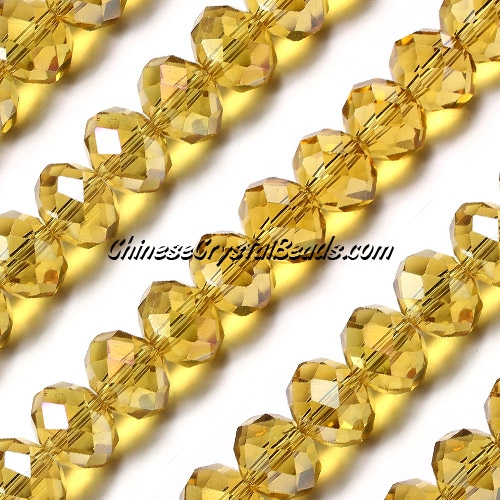 70Pcs 8x10mm Chinese Crystal Rondelle Bead Strand, G champagne - Click Image to Close