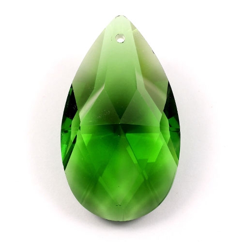 50x28mm Crystal Faceted Teardrop Pendant, fern green, hole: 1.5mm - Click Image to Close