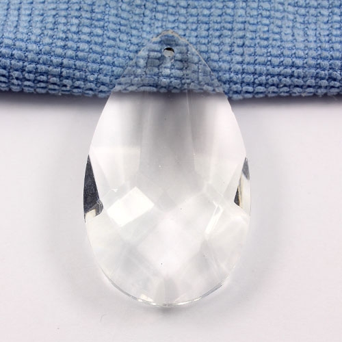 50x28mm Crystal Faceted Teardrop Pendant, clear II, hole: 1.5mm - Click Image to Close
