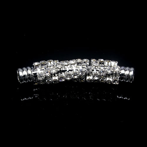 curved tube beads, silver-plated-brass, 50x4mm, hole about 3mm, crystal helix - Click Image to Close