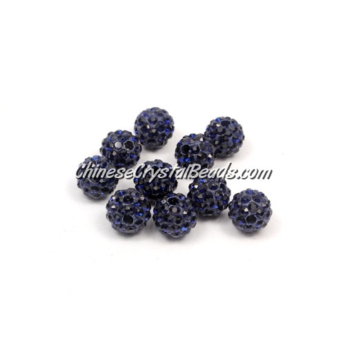 50pcs, 8mm Pave clay dsico beads, hole: 1mm, dark blue - Click Image to Close