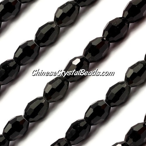 Chinese Crystal Faceted Barrel Strand, jet, 10x13mm, 20 beads - Click Image to Close