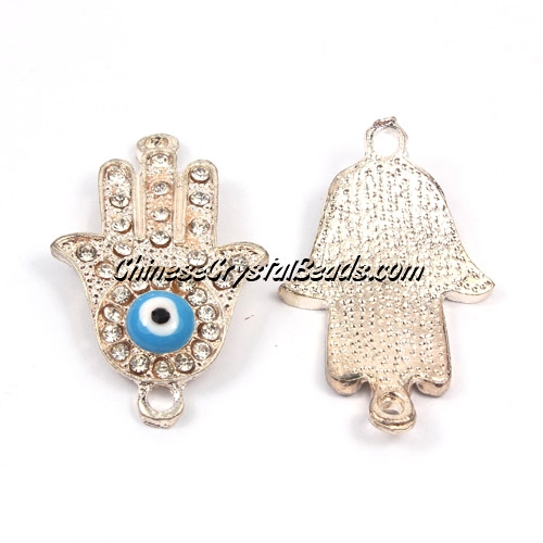 Hand of Fatima pendant, evil eye, 35x20mm, hole about 2.8mm, rose gold, sold 1pcs - Click Image to Close