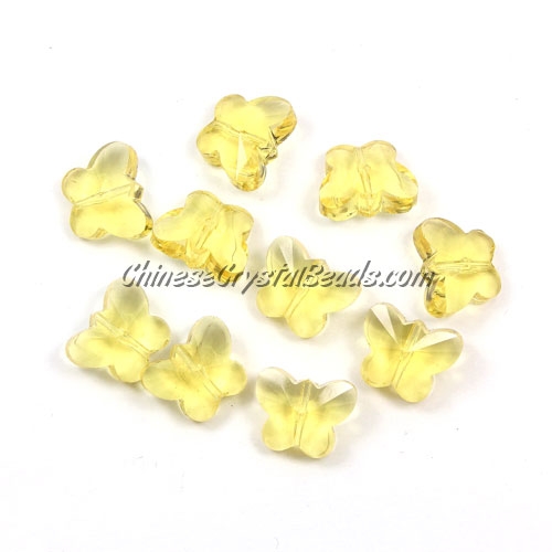 Crystal Butterfly Beads, citrine, 12x14mm, 10 beads - Click Image to Close