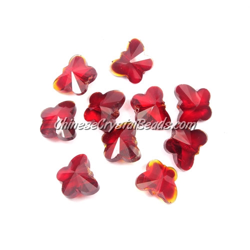 Crystal Butterfly Beads, siam, 12x14mm, 10 beads - Click Image to Close