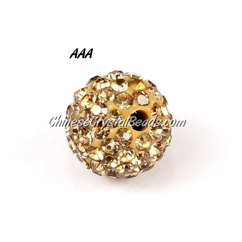 10Pcs 10MM AAA high quality Pave beads, Shining, Champagne - Click Image to Close