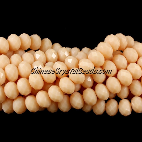 Chinese Crystal Bead Strand, opaque Khaki, 6x8mm, about 72 beads - Click Image to Close