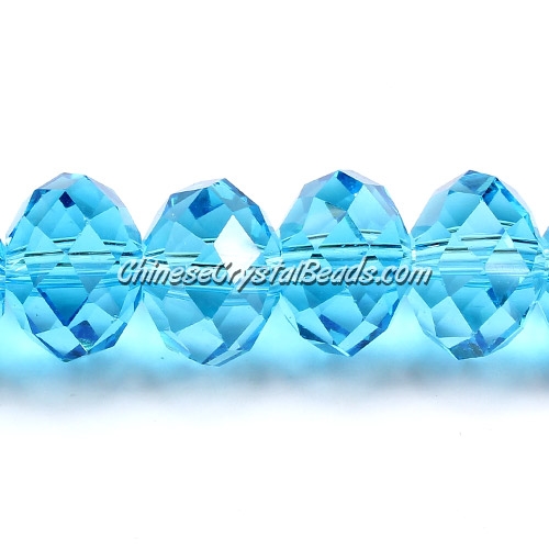 10x14mm Chinese Crystal Rondelle Strand, lt Aqua, 20 beads - Click Image to Close