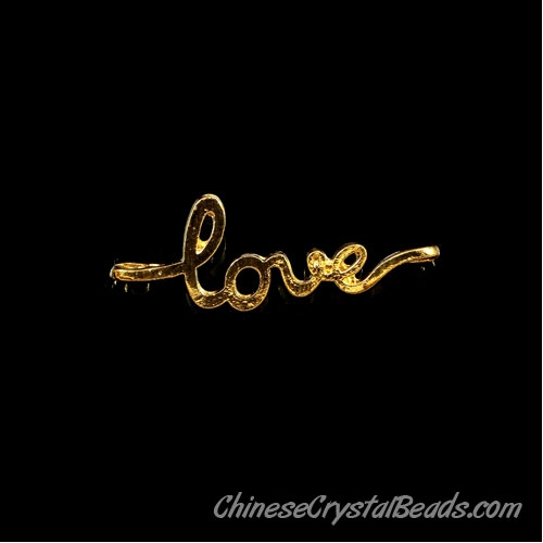 love Connectors gold plated-brass for Bracelets 14x40mm, sold 1 pcs - Click Image to Close