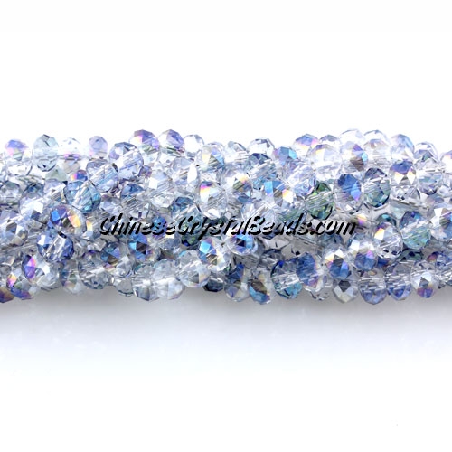 130Pcs 3x4mm Chinese rondelle crystal beads, 3x4mm, half blue light - Click Image to Close