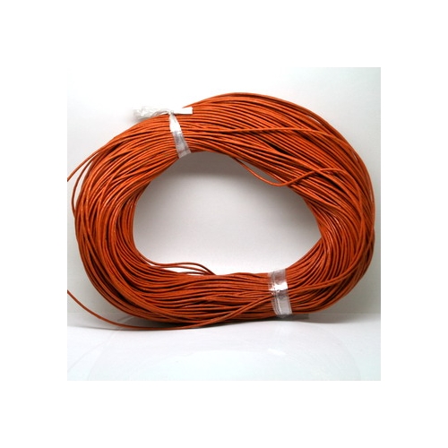 Round Leather Cord, orange , #1mm, 1.5mm, 2mm, Sold by the Meter - Click Image to Close