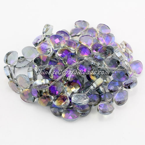 Crystal Flat Briolette beads strand ,9x10mm, purple light, 20 beads - Click Image to Close