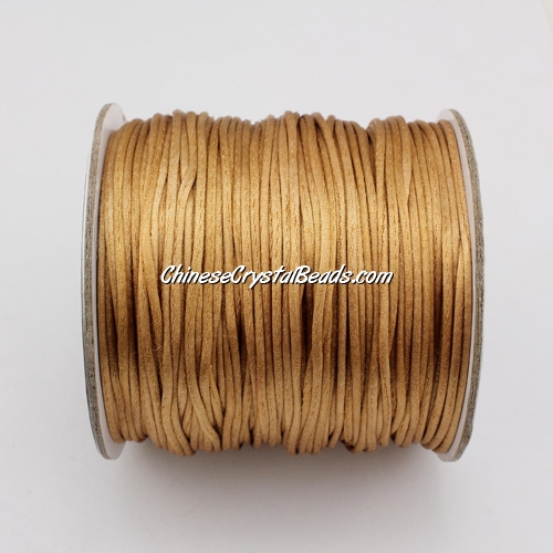 1.5mm Satin Rattail Cord thread, #22, khaki, 80Yard spool - Click Image to Close