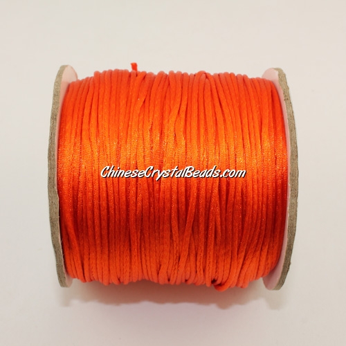 1.5mm Satin Rattail Cord thread, #18, orange, 80Yard spool - Click Image to Close