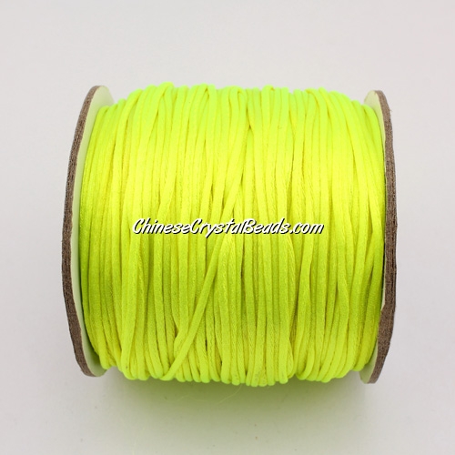 1.5mm Satin Rattail Cord thread, #11, yellow neon color 80Yard spool - Click Image to Close