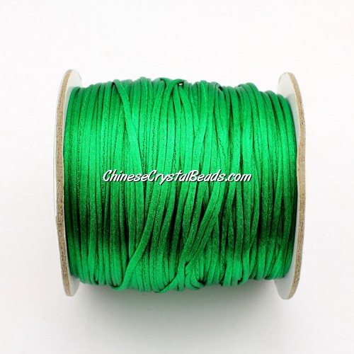 1.5mm Satin Rattail Cord thread, #08, green, 80Yard spool - Click Image to Close