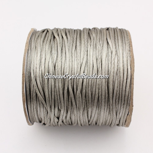 1.5mm Satin Rattail Cord thread, #05, gray, 80Yard spool - Click Image to Close