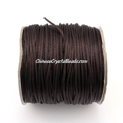 1.5mm Satin Rattail Cord thread, #03, brown, 80Yard spool - Click Image to Close