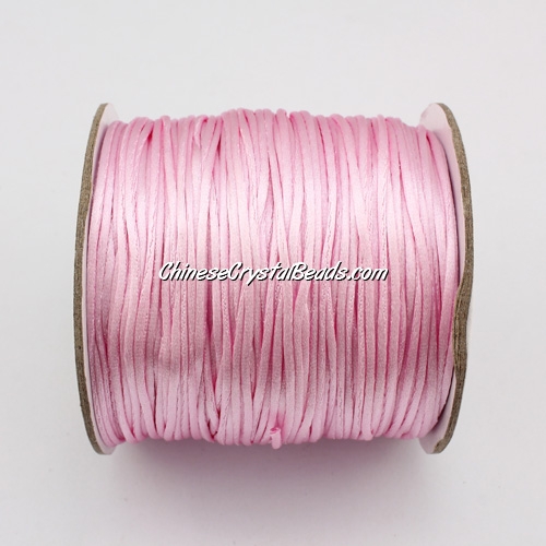 1.5mm Satin Rattail Cord thread, #37, light pink, 80Yard spool - Click Image to Close