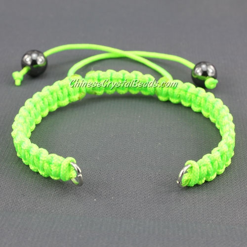Pave chain, nylon cord, neon green, wide : 7mm, length:14cm - Click Image to Close