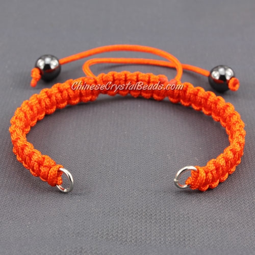 Pave chain, nylon cord, orange, wide : 7mm, length:14cm - Click Image to Close