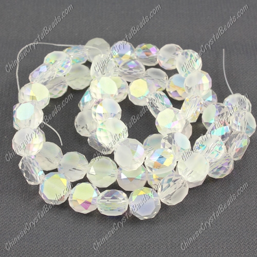 8mm Bread crystal beads long strand, clear AB, 70pcs per strand - Click Image to Close