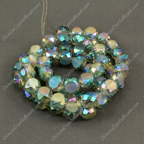 8mm Bread crystal beads long strand, green light, 70pcs per strand - Click Image to Close