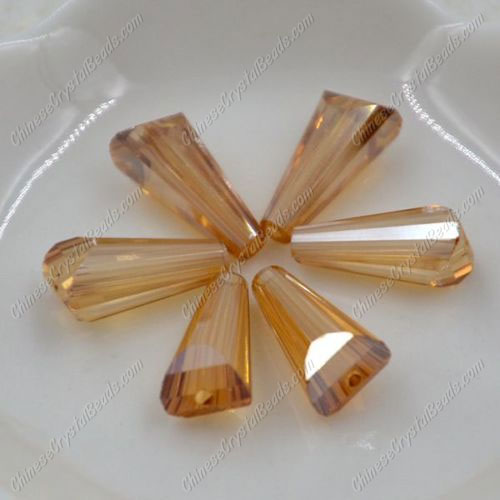 20pcs 8x15mm Chinese Artemis crystal beads strand golden shadow - Click Image to Close