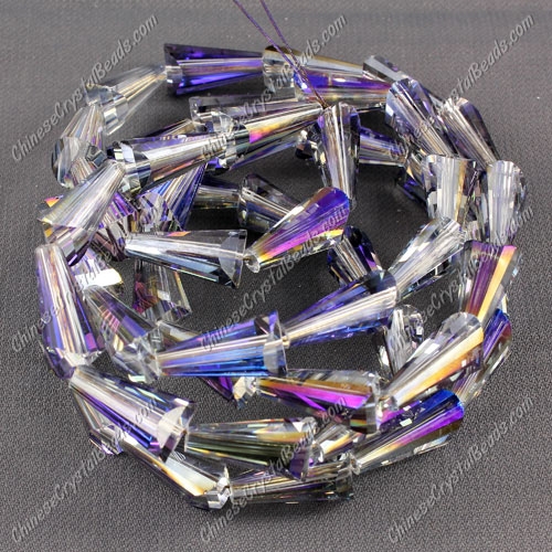20pcs 8x15mm Chinese Artemis crystal beads strand purple light - Click Image to Close